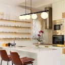 Modern Black Ceiling 5 Lights Pendant Light Glass Globe Shades Frosted Opal H3086