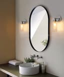 Ribbed Glass Single Wall Light Polished Chrome Slim Side IP44 H3136