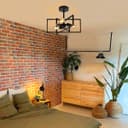 Modern Rectangular Black Ceiling Pendant Light 3 Light Semi Flush H3122