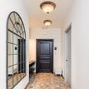 Flush Fitting Copper Ceiling Light Frosted Glass Dome Shade Metal Surround IP44 H3112