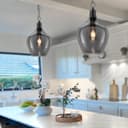 Modern Vintage Ceiling Smoked Grey Glass Pendant Lamp H3129