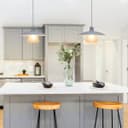 Modern Ceiling Pendant Light Grey Frosted Glass H3130