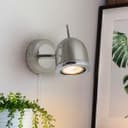 Brush Chrome Mounted Reading Wall Light Pull Switch Adjustable Head H3037
