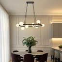 Modern Ceiling Black Circular Bar Pendant Light Globe Frosted Glass Lamp Shades K402 with G9 LED