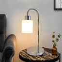 Modern Vintage Chrome Table Lamp Frosted Glass Shade T507