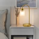Modern Vintage Antique Brass Table Lamp Frosted Glass Shade T508