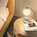 Arch Chrome Table Lamp Opaque Glass Globe Shade Opal Sphere T503