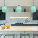  Vintage Ceiling Crackle Blue Mosaic Glass Pendant Light K420