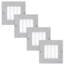 20W LED Under Cabinet Kitchen Lights Slim SQUARE Cool White 6500K Kit of 4 UC03