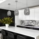 Vintage Ceiling Crackle Grey Mosaic Glass Pendant Light K425