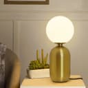 Antique Brass Table Lamp Frosted Glass Globe Shade Bedside Light T514