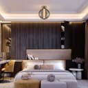 LED Globe Smoked Grey Glass Ceiling Light Flush Mounted Lamp Shade 9W 3000K K440