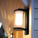 Outdoor Black Cylindrical Wall Light Lantern Glass Lamp Shade Frosted Diffuser ZLC379 with 4w LED Warm