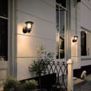 Outdoor Upward Wall Light Black Lantern Clear Diffuser IP44 ZLC380