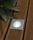 5w LED Outdoor Ground Walkover Light Square Cool White Brushed Chrome Finish GL03CW