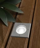 10w LED Outdoor Ground Walkover Light Square Cool White Brushed Chrome Finish GL04CW 