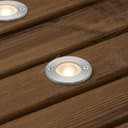 1w LED Recessed Outdoor Ground Light Round Warm White Brushed Chrome Walkover Uplighter GL06WW