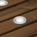 1w LED Recessed Outdoor Ground Light Round Cool White Brushed Chrome Walkover Uplighter GL07CW