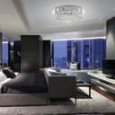 Modern Decor Round Crystal Chandelier Ceiling Light Reflective Silver Base 