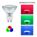 3w LED GU10 Automatic Colour Change Red Green Blue RGB Light Bulb