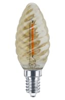 1w LED Twisted Candle E14 Vintage Light Bulb Smoke Glass 