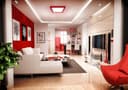 18w + 6w Square Recessed LED Ceiling Panel Light Dual Colour Cool White/Red