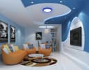 18w Round Recessed LED Ceiling Panel Light Dual Colour Cool White Blue Ring