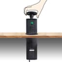 Black Top Power Tower Pop Up Socket With 2 USB Charging Port 3 Plug Sockets 