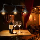 Industrial Suspended Ceiling Pendant 3 Lamp Black Metal Vintage Light Fitting 