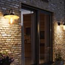 Traditional Outdoor Wall Light Down Lantern Black with Glass Diffuser ZLC087