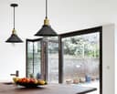 Vintage Black Antique Brass Hanging Ceiling Pendant Shade Light Fitting 