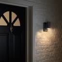 Black PIR Stainless Steel Single Outdoor Wall Light With Movement Sensor Down ZLC037DSEN