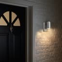 Single Outdoor Wall Light Dusk Till Dawn Sensor Stainless Steel Finish IP65 ZLC088