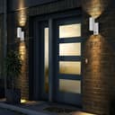 PIR Matt White Up Down Stainless Steel Outdoor Wall Light with Movement Sensor ZLC058DSENW
