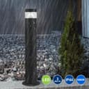 3w Modern Outdoor LED Cool White Bollard Light Stainless Steel Black Finish ZLC304CW