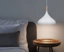 Metal Vintage White Ceiling Light Shade Retro Hanging Pendant Light Wood Fitting 