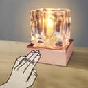 Ambient Glass Ice Cube Touch Dimmable Table Lamp Copper Base with G9 Bulb 