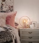 Modern Retro Polished Copper Table Lamp Ring Hoop Desk Lamp and Bedside Light 
