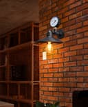 Industrial Water Pipe Wall Light with Pressure Gauge M0164