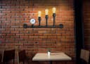 Vintage 3 Light Industrial Water Pipe Wall Lamp with Guage M0166