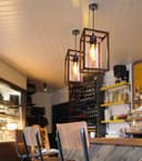 Vintage Antique Brass Box Lantern Ceiling Pendant Light M0155 