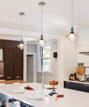 Retro Glass Diamond Shape Chrome Ceiling Pendant Light M0184