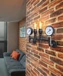 Vintage Industrial Pipe Wall Light with Twin Guage M0188P 
