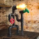 Vintage Industrial Water Pipe Table Lamp M0189P with 4W ST58
