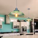 Retro Vintage Blue Glass Ceiling Pendant Light M0216