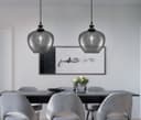 Modern Vintage Smoked Grey Glass Globe Pendant Lamp M0229
