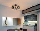 Modern Grey Glass Ceiling Light 3 Globe Shades M0232
