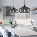 Modern Vintage Smoked Grey Glass Ceiling Pendant Light M0198