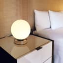 LED Globe Desk Lamp Chrome Base Bedside Ball Table Lamp Warm White H3003