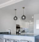 Vintage Globe Smoked Grey Ripple Glass Ceiling Pendant Lamp Glass H3005